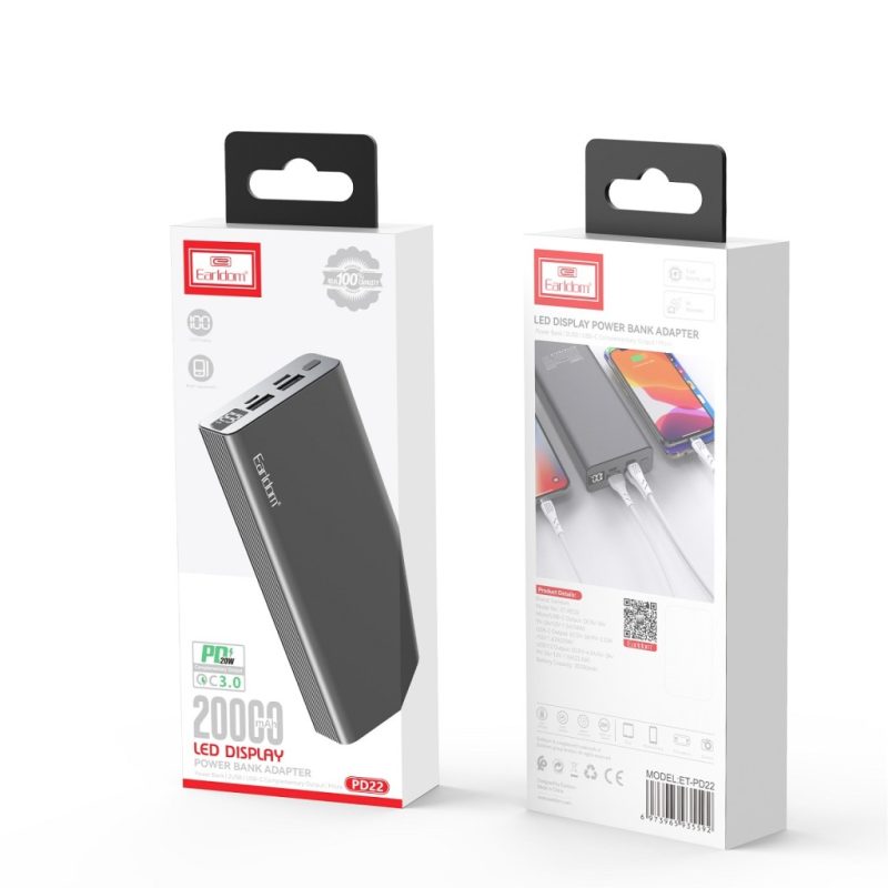 پاوربانک ارلدام مدل Earldom Power Bank PD22 20000 پاوربانک ارلدام مدل Earldom Power Bank PD22 20000