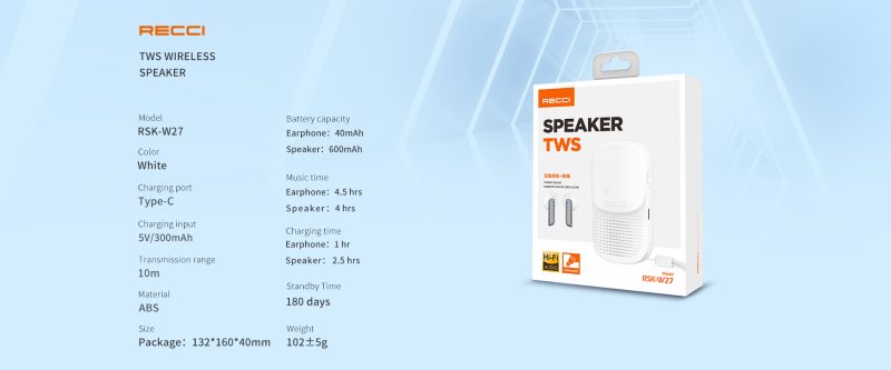 ایرپاد و اسپیکر رسی مدل Recci RSK-W27