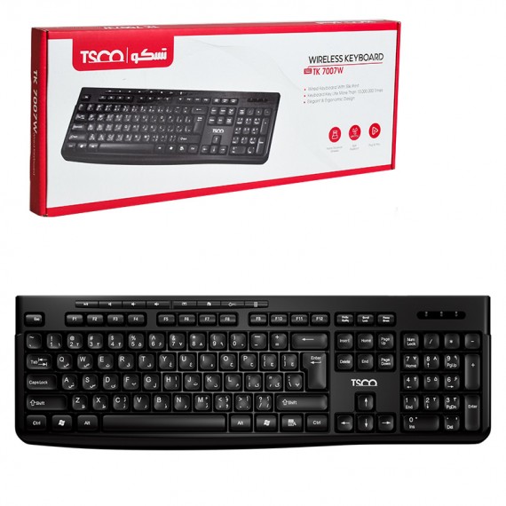 کیبورد بی‌سیم تسکو مدل TSCO TK 7007W
