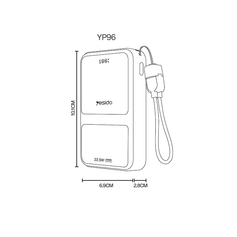 پاوربانک 20000 میلی آمپر یسیدو مدل Yesido YP96